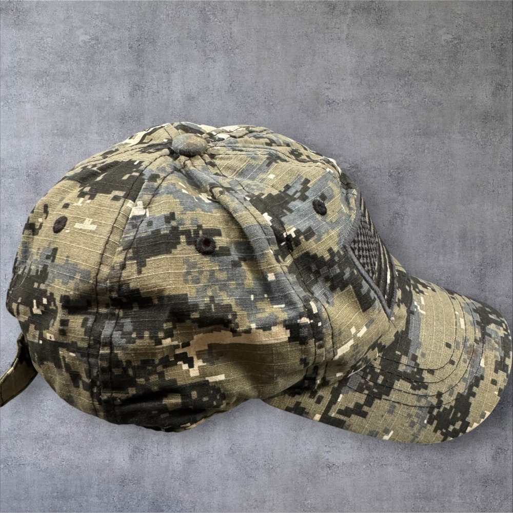 Pit Bull Digital Camo Hat Green American Flag Ripstop Adjustable Patriotic USA - Picture 4 of 9